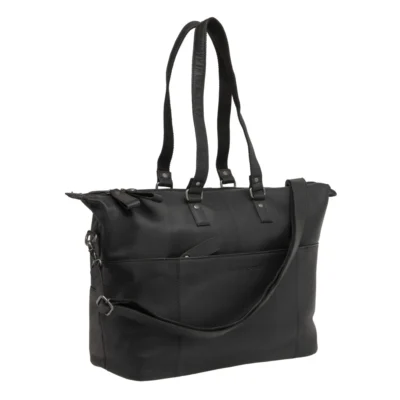 Fietstas New Looxs Verla 34 x 18 x 44cm 21 liter - gemaakt van luxe leer - zwart