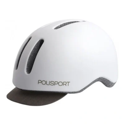 Fietshelm Polisport Commuter M (54-58cm) - Matwit / grijs