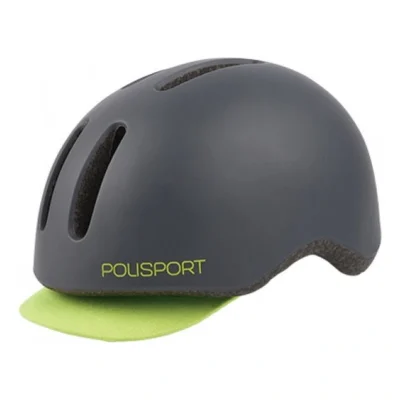 Fietshelm Polisport Commuter L (58-61cm) - mat donkergrijs/fluoriserend geel