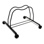 Winkelstandaard staal met wieltjes - zwart