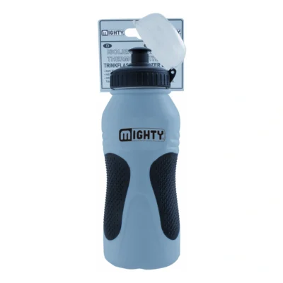 Bidon Mighty 600ml met anti-slip - zilver