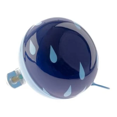 Fietsbel Ding-Dong NietVerkeerd Drops ø60mm - blauw met witte druppels