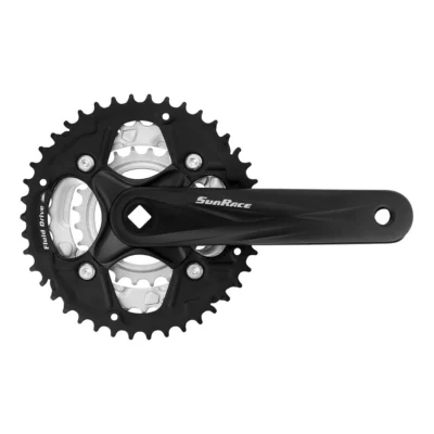 Crankstel SunRace FCM500 - 7/8 Speed - 42-34-24T - 170mm - 3/32" - Zwart