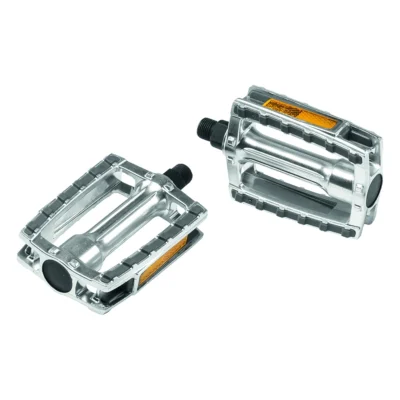 Pedaalset Ergotec 658 9/16" met reflector - zilver/grijs