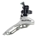 Voorderailleur Shimano Tourney FD-TY300 - 3x6/7 Speed - hoge klem - Down swing - Top pull ø34,9mm - 42T - Zwart / zilver