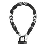 Kettingslot met hangslot Axa Loop 110 met polyester hoes - zwart