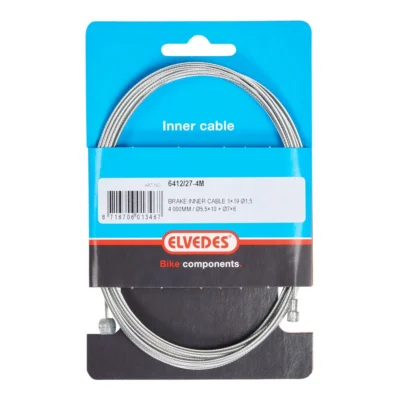 Rem binnenkabel Elvedes 4000mm 1×19 draads verzinkt ø1,5mm met V-nippel ø5,5 × 10 en T-nippel ø7 x 6