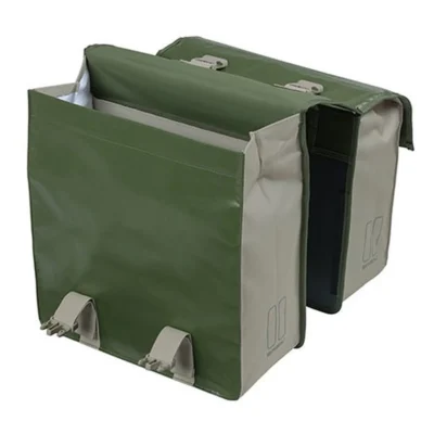 Dubbele fietstas Basil Urban Load 48-53 liter 40 x 17 x 46 cm - moss green/sand