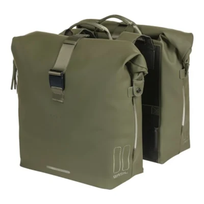 Dubbele fietstas Basil SoHo Nordlicht 41 liter 31 x 13 x 37 cm - mosgroen