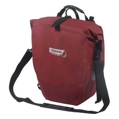 Enkele fietstas Büchel 100% waterdicht 25,4 liter - merlot