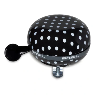 Fietsbel Basil Polkadot ø80mm - zwart / wit