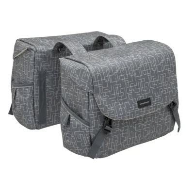 Dubbele fietstas New Looxs Mondi Joy Double MIK 38 liter 37 x 16 x 32 cm (2x) - ivy grey