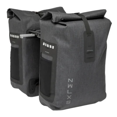 Dubbele fietstas New Looxs Varo Double MIK 40 liter 28 x 43 x 17 cm (x2) - grijs