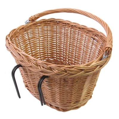Rieten fietsmand Basil Denver groot 37 x 27 x 22 cm - naturel