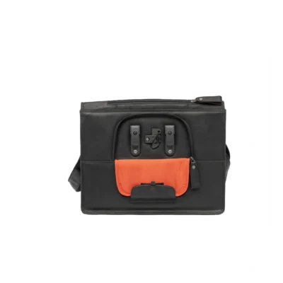 Fietstas New Looxs Fellini 18 liter 40 x 15 x 32 cm - gemaakt van luxe leder - zwart