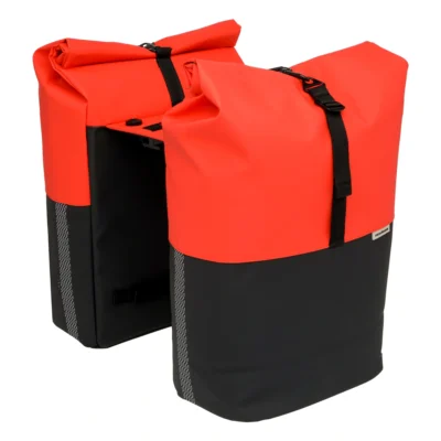 Dubbele fietstas New Looxs Nyborg 34 liter - 30 x 17 x 37cm (x2) - rood/zwart