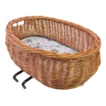 Rieten hondenfietsmand Basil Pluto ovaal 50 x 37 x 20cm voor stuurbevestiging - naturel