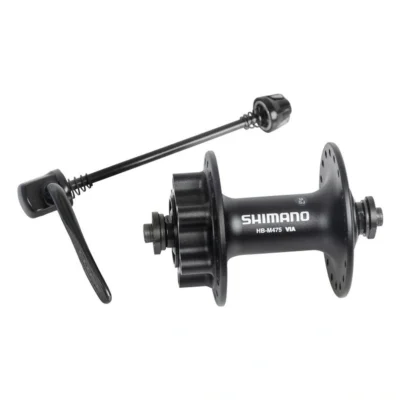 Voornaaf Shimano FH-M475 - 36 gaats - 6 bouts met remschijfbevestiging - zwart