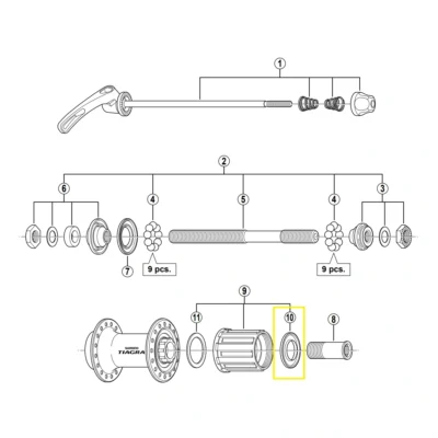 Stofkap rechts Shimano FH-4500