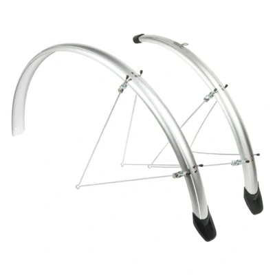 Spatbordset Eurofender Elegance 28" x 46 mm - zilver