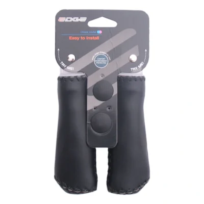 Handvatset Edge Leer - zwart - 2*135mm (winkelverpakking)