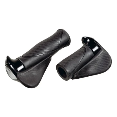 Handvatpaar Ergotec MF1 large kraton / aluminium 130+130 mm - zwart