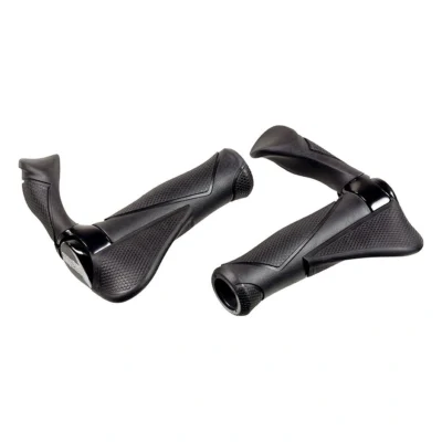 Handvatpaar Ergotec MF2 large kraton / aluminium 130/130mm - Zwart