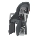 Kinderzitje achter Polisport Guppy Maxi+ met dragerbevestiging (CFS) - donkergrijs / zilver