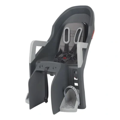 Kinderzitje achter Polisport Guppy Maxi+ met dragerbevestiging (CFS) - donkergrijs / zilver