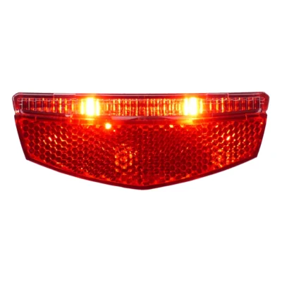 Achterlicht Edge City Slimline - 50/80mm - Batterijen in werking vooraanzicht