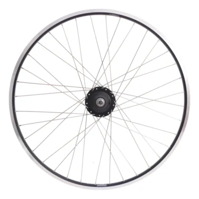 Achterwiel 28" Nexus 8 rollerbrake naaf met met zwarte velg en RVS spaken