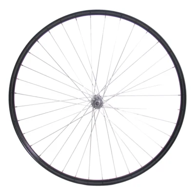 Voorwiel 28 x 1 1/2" - aluminium Ryde velg - verchroomde naaf - zwart