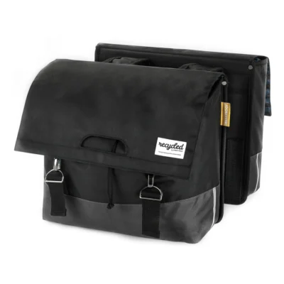 Gerecyclede dubbele fietstas Urban Proof 55 liter - zwart/grijs