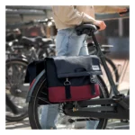 Gerecyclede dubbele fietstas Urban Proof 40 liter - bordeaux rood/grijs