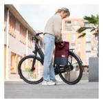 Gerecyclede shopper fietstas Urban Proof 20 liter - bordeaux rood/grijs