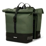 Gerecyclede dubbele fietstas Urban Proof Rolltop 38 liter 30 x 15 x 42 cm - groen