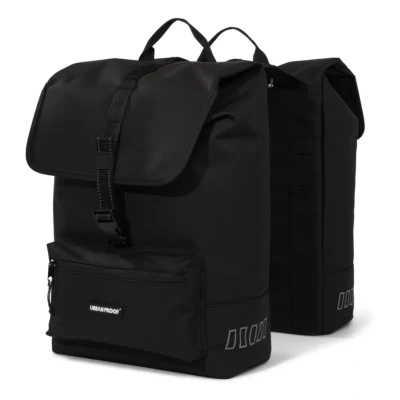 Gerecyclede dubbele fietstas Urban Proof Cargo 38 liter 30 x 15 x 42 cm - zwart