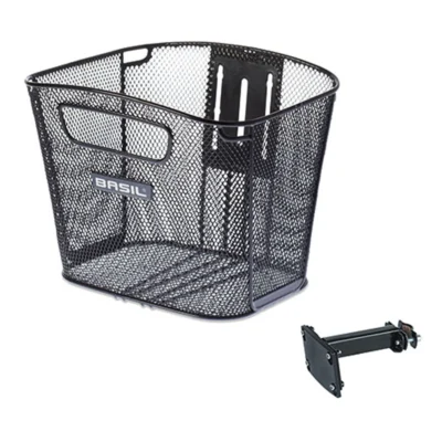 Fietsmand Basil Bold FM met stuurpenhouder 28 x 34 x 26 cm - zwart