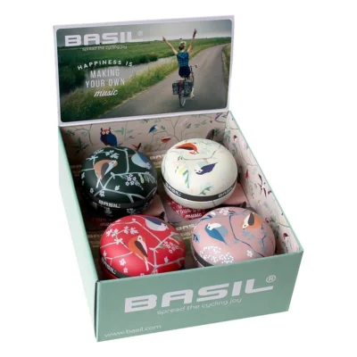 Display met 4 Basil Big Bell Wanderlust fietsbellen