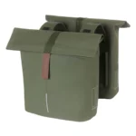 Dubbele fietstas Basil City 28-32 liter 12 x 29 x 30 cm - moss green