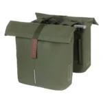 Dubbele fietstas Basil City MIK 28-32 liter 12 x 30 x 33 cm - moss green
