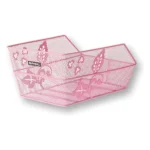 Fietsmand Basil Cento S FM Flower met vaste montage 36 x 26 x 18 cm - roze