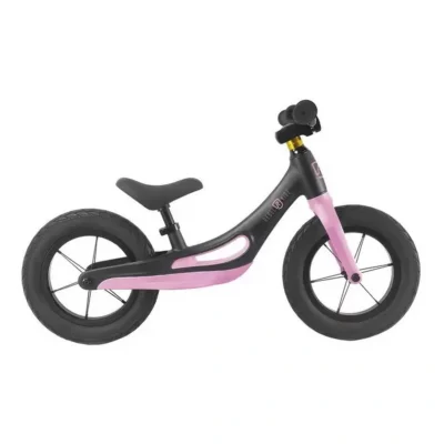 Loopfiets 12,5" Rebel Kidz aluminium - zwart / roze