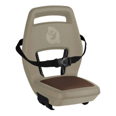 Kinderzitje achter Qibbel 6+ Junior 6+ met voetsteunen, gordel en beschermplaat - cappuccino